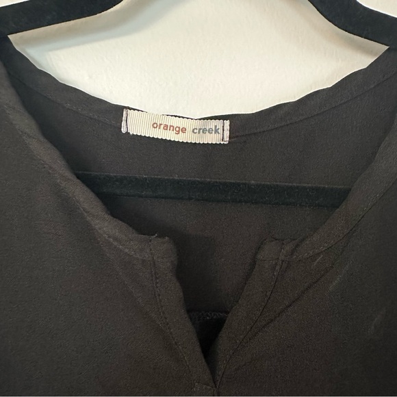 Orange Creek Women’s 3/4 Buttoned Sleeve V-Neck Lace Trim Tunic Top Size 1X GUC - Picture 5 of 9